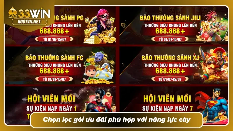 Bí quyết chọn gói thưởng theo khả năng của bản thân